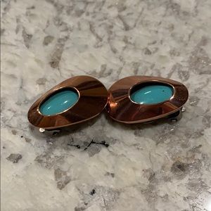 RARE Vintage Matisse Copper and Turquoise Earrings